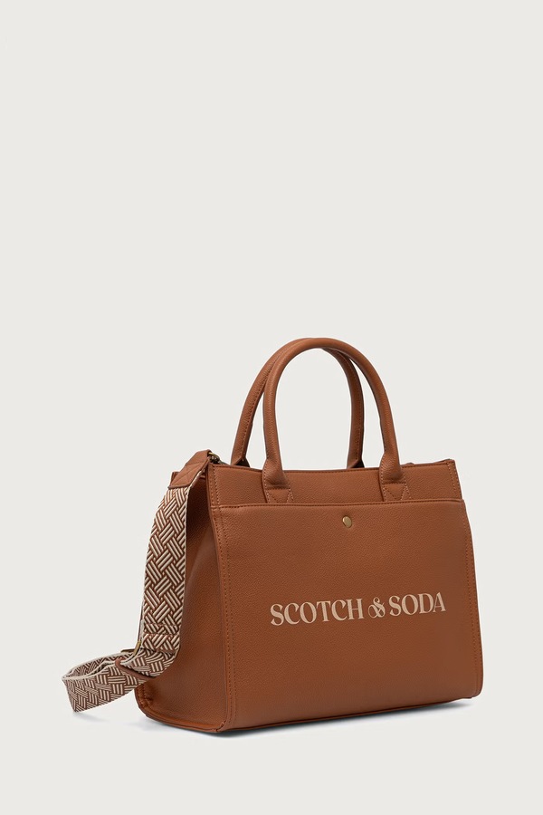 Сумка-тоут зі штучної шкіри Scotch & Soda колір коричневий фото 2