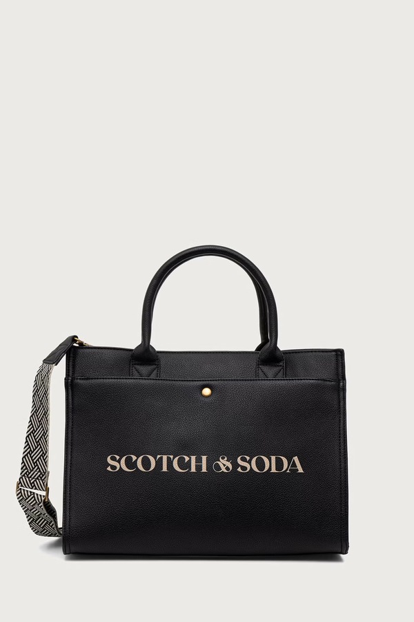 Сумка-тоут зі штучної шкіри Scotch & Soda колір чорний
