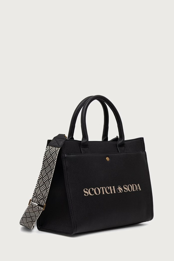 Сумка-тоут зі штучної шкіри Scotch & Soda колір чорний фото 2
