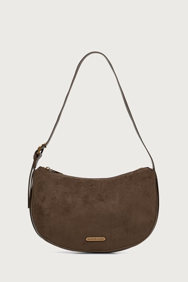Сумочка hobo жіноча з імітації замші Scotch & Soda колір зелений