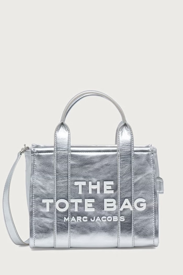 Сумка-тоут жіноча шкіряна MARC JACOBS THE SMALL TOTE колір срібний