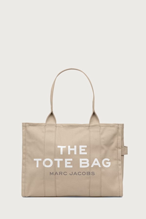 Сумка-шопер жіноча бавовняна MARC JACOBS THE LARGE TOTE колір бежевий