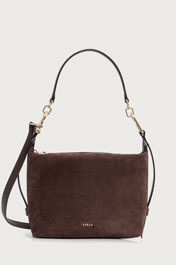 Сумка крос-боді жіноча шкіряна Furla Tonie Mini Hobo колір коричневий