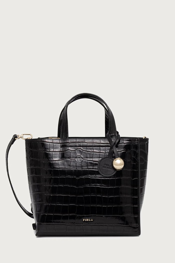 Сумка-шопер жіноча шкіряна Furla Divide It S Tote колір чорний