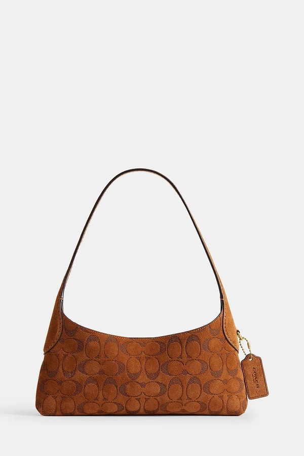 Сумочка hobo жіноча замшева Coach Brooklyn Shoulder Bag 26 колір коричневий