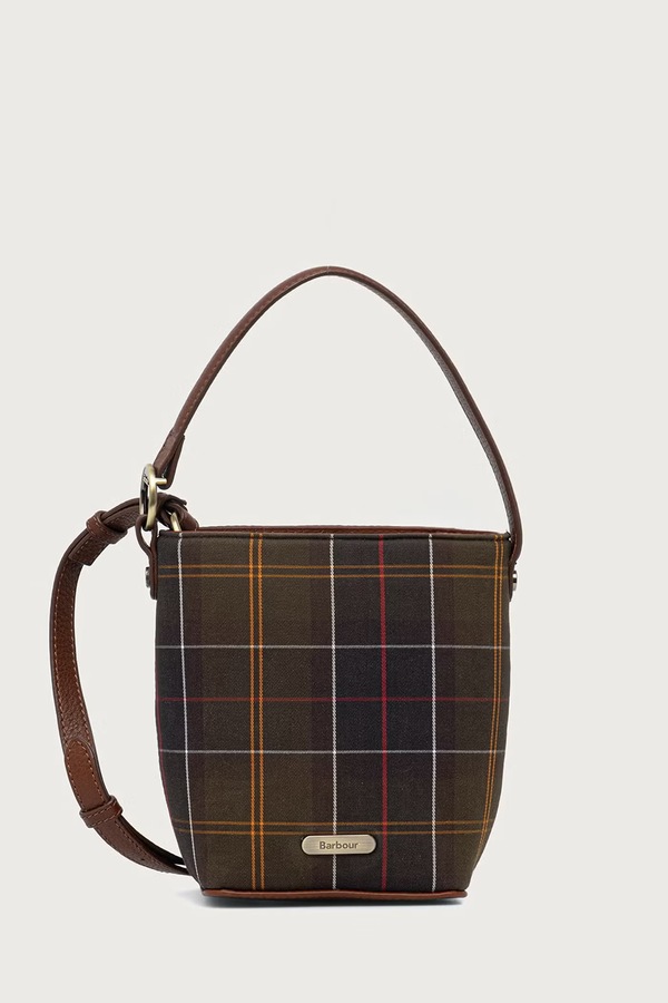 Сумка крос-боді жіноча з бавовною Barbour колір зелений