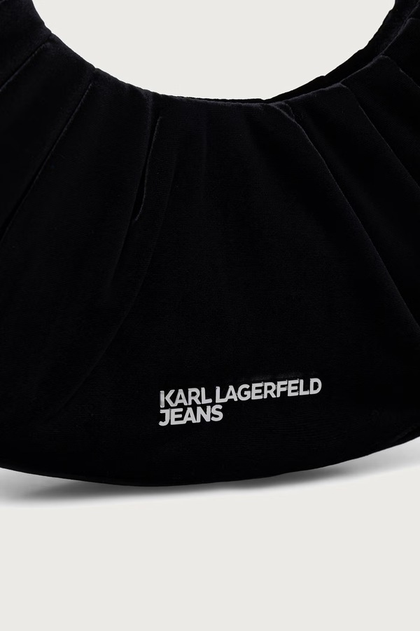 Сумочка жіноча велюрова Karl Lagerfeld Jeans колір чорний фото 4