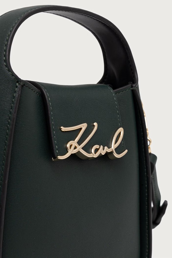 Сумка крос-боді жіноча шкіряна Karl Lagerfeld K/SIGNATURE колір зелений фото 4