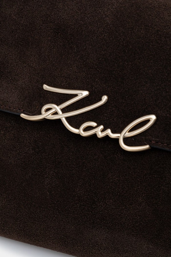 Сумка baguette жіноча замшева Karl Lagerfeld K/SIGNATURE колір коричневий фото 4