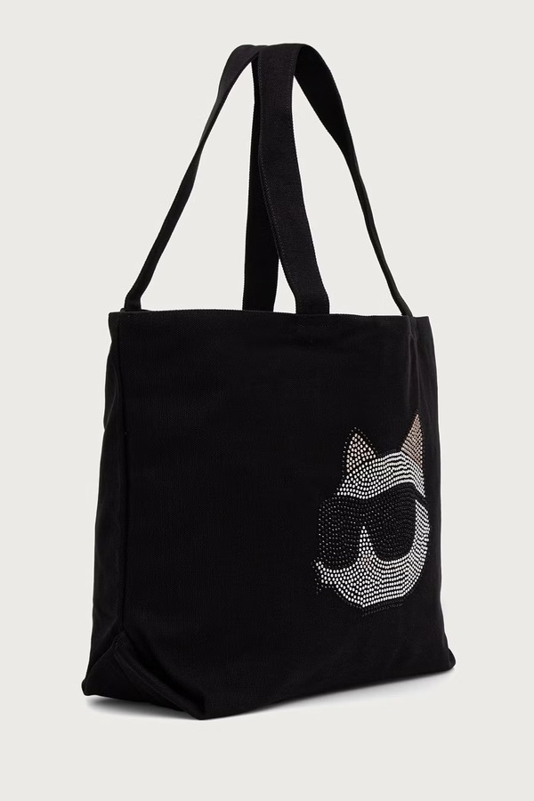 Сумочка жіноча бавовняна Karl Lagerfeld IKON колір чорний