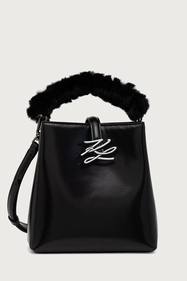 Сумка кросс-боди женская кожаная Karl Lagerfeld K/AUTOGRAPH цвет черный