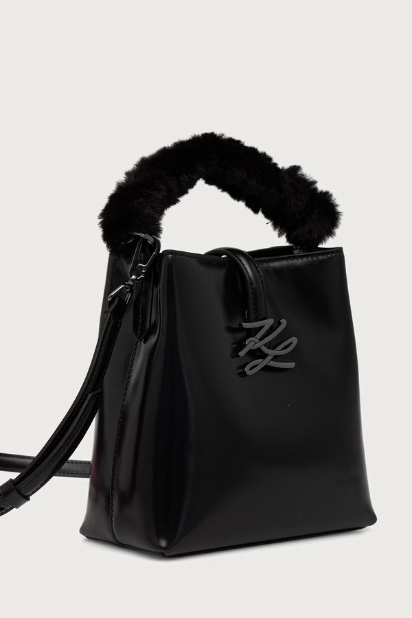 Сумка кросс-боди женская кожаная Karl Lagerfeld K/AUTOGRAPH цвет черный