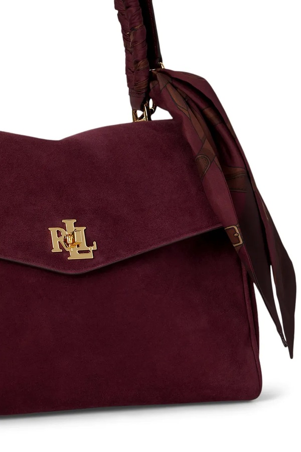 Сумка-шопер жіноча замшева Lauren Ralph Lauren колір бордовий фото 4