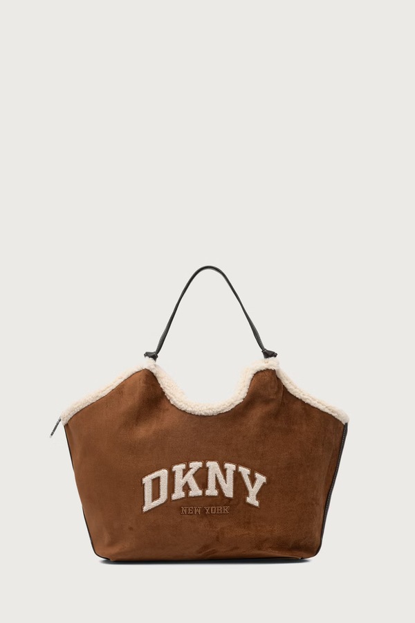 Сумка-тоут жіноча з імітації замші DKNY колір коричневий