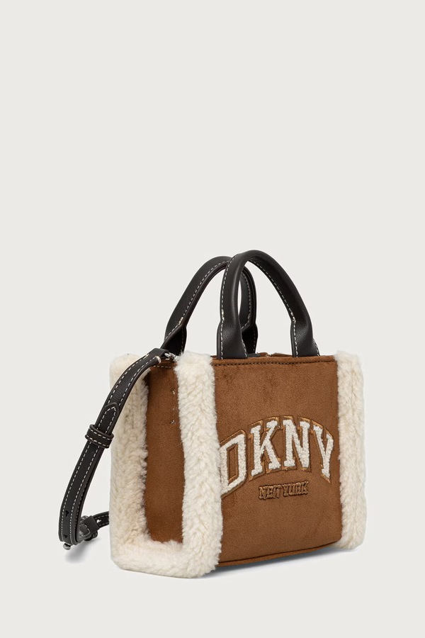 Сумка крос-боді жіноча з імітації замші DKNY колір коричневий фото 2
