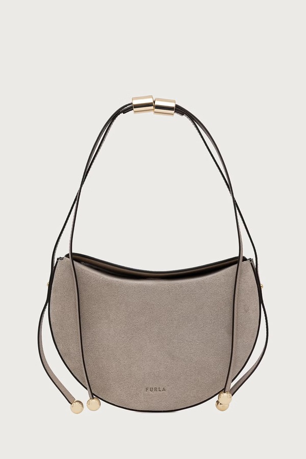 Сумка крос-боді жіноча шкіряна Furla Moonstone S колір сірий