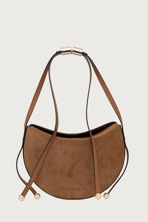 Сумка крос-боді жіноча замшева Furla Moonstone S колір коричневий
