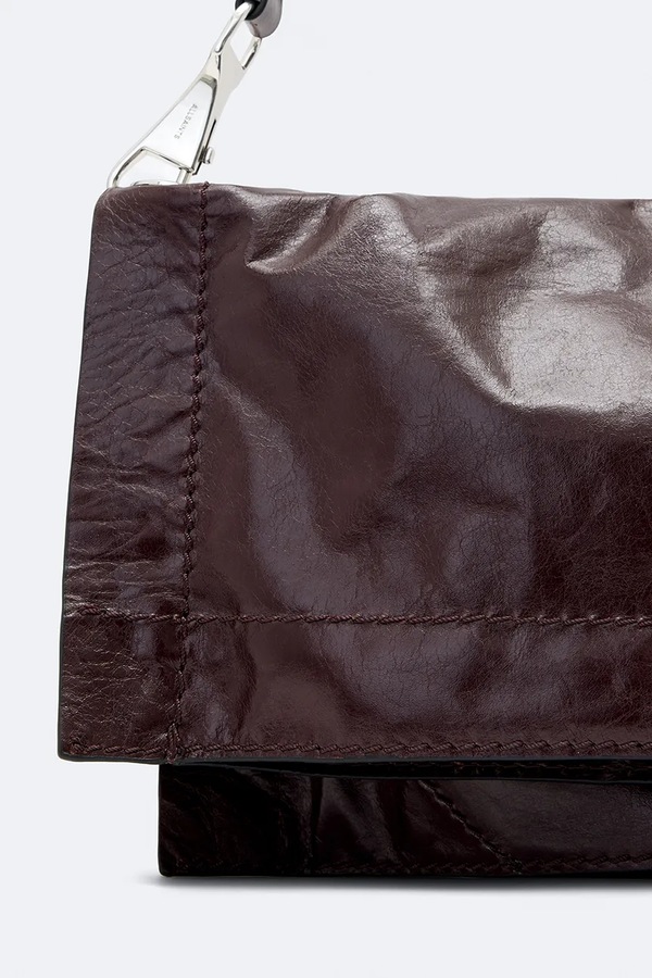 Сумка крос-боді жіноча шкіряна AllSaints LUTECE колір коричневий фото 3