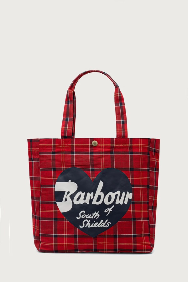 Сумка-шопер жіноча бавовняна Barbour колір червоний