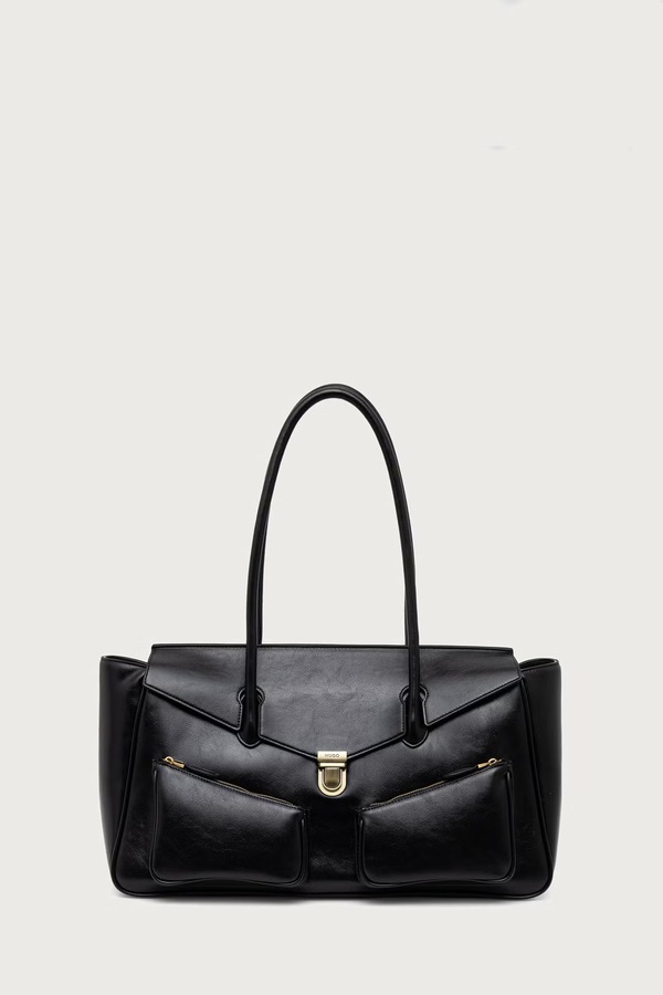 Сумочка жіноча зі штучної шкіри HUGO Quinley_Shoulder Bag колір чорний