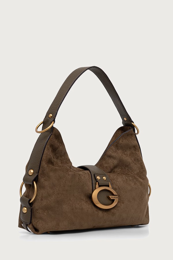 Сумочка hobo жіноча з імітації замші Guess CAMDEN колір зелений
