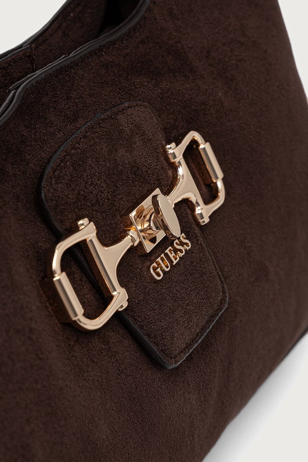 Сумочка жіноча з імітації замші Guess SUNSET колір коричневий фото 4