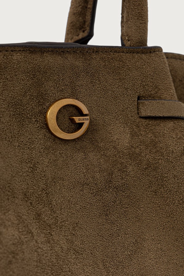 Сумка-тоут жіноча з імітації замші Guess ALLEGRA колір зелений фото 4