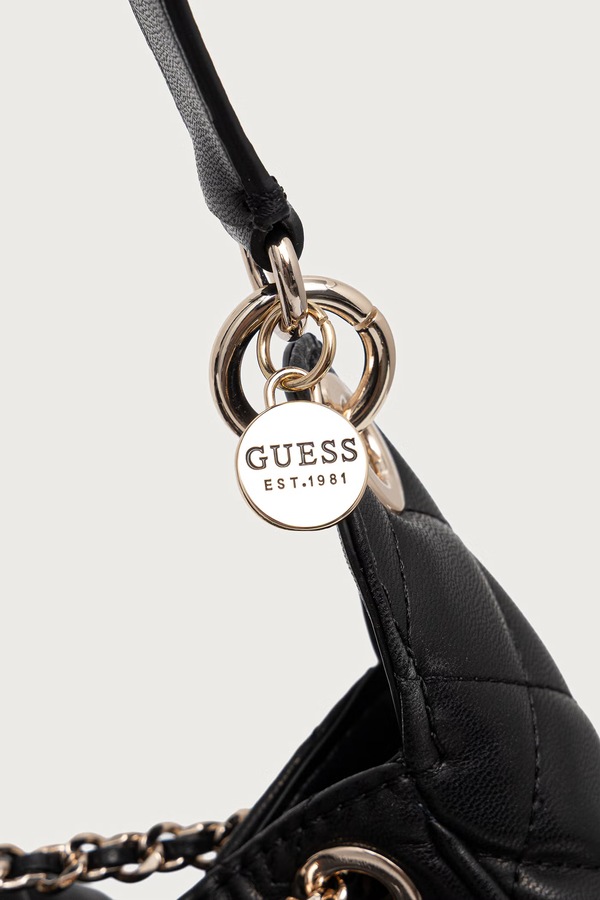 Сумка-мішок жіноча зі штучної шкіри Guess JULIET колір чорний фото 4