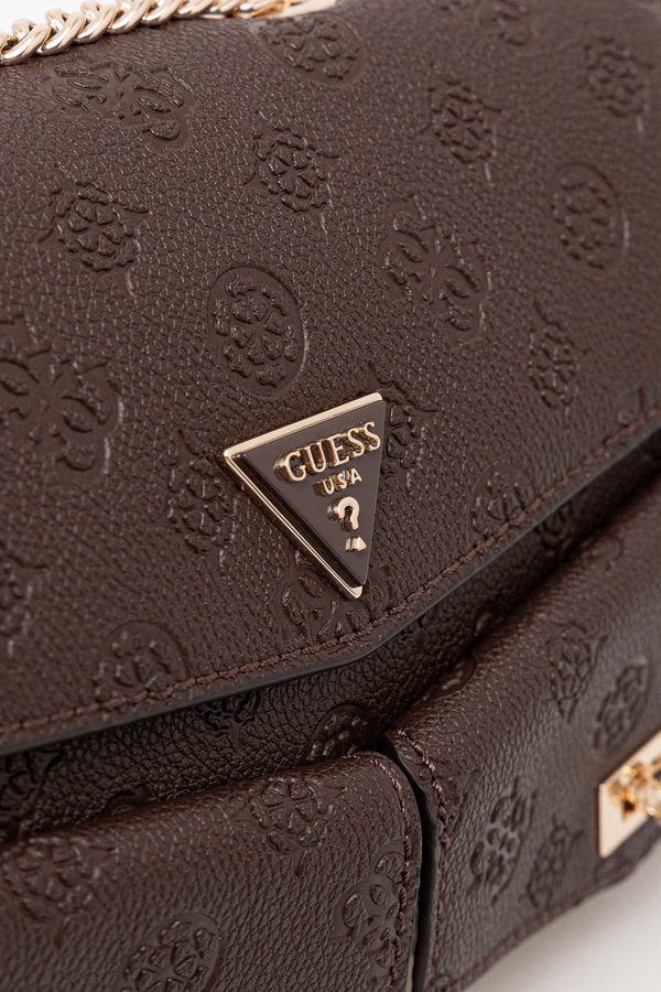 Сумочка жіноча зі штучної шкіри Guess BLAKE колір коричневий фото 4
