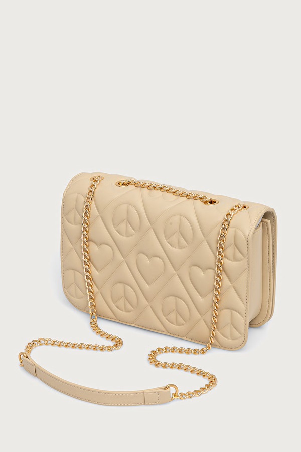 Сумка крос-боді жіноча зі штучної шкіри Love Moschino колір бежевий фото 2