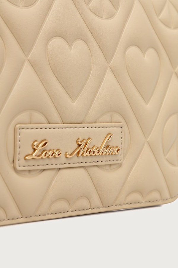 Сумка крос-боді жіноча зі штучної шкіри Love Moschino колір бежевий фото 4