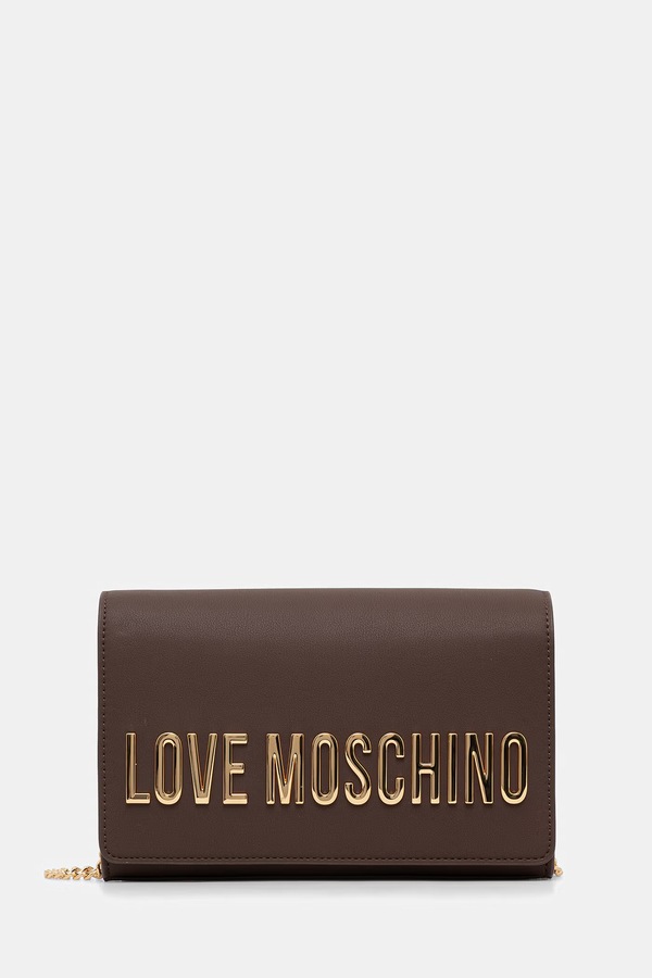 Сумка крос-боді жіноча зі штучної шкіри Love Moschino колір коричневий