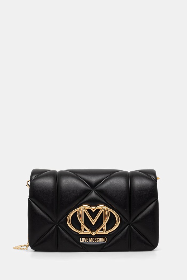 Сумка крос-боді жіноча зі штучної шкіри Love Moschino колір чорний