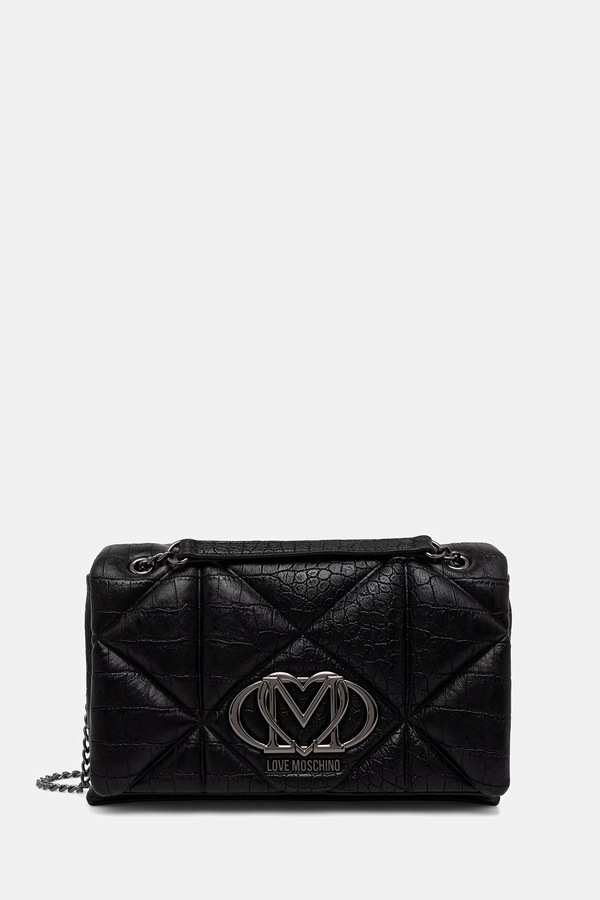 Сумка крос-боді жіноча зі штучної шкіри Love Moschino колір чорний