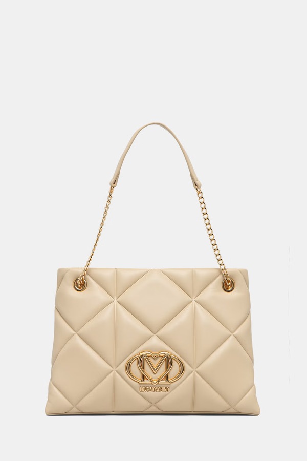 Сумка-тоут жіноча зі штучної шкіри Love Moschino колір бежевий