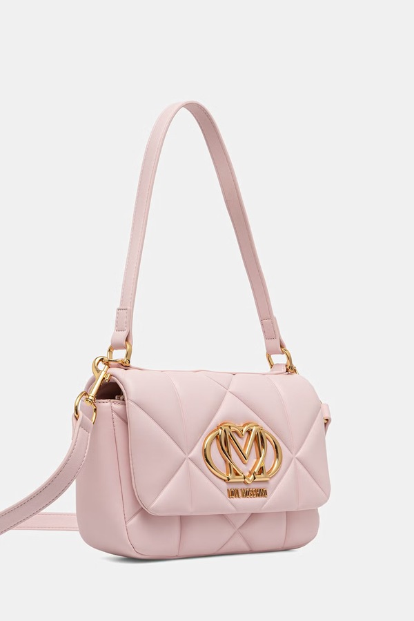 Сумка крос-боді жіноча зі штучної шкіри Love Moschino колір рожевий