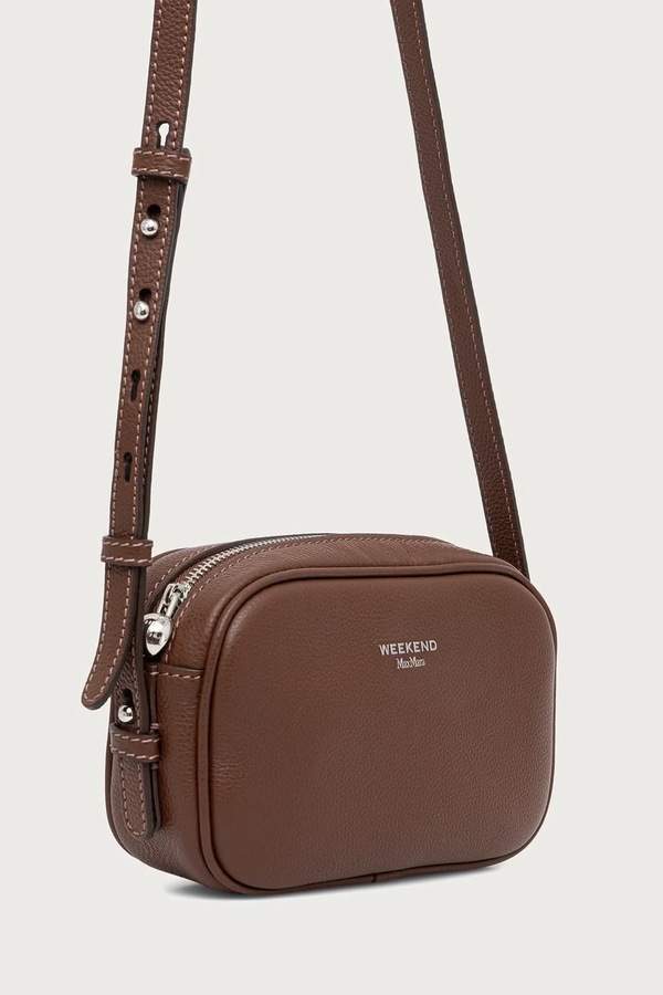 Сумка крос-боді жіноча шкіряна Weekend Max Mara WKASNOB колір коричневий фото 2