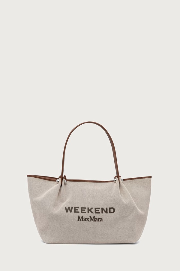 Сумка-шопер жіноча бавовняна Weekend Max Mara WKAGETTO колір бежевий