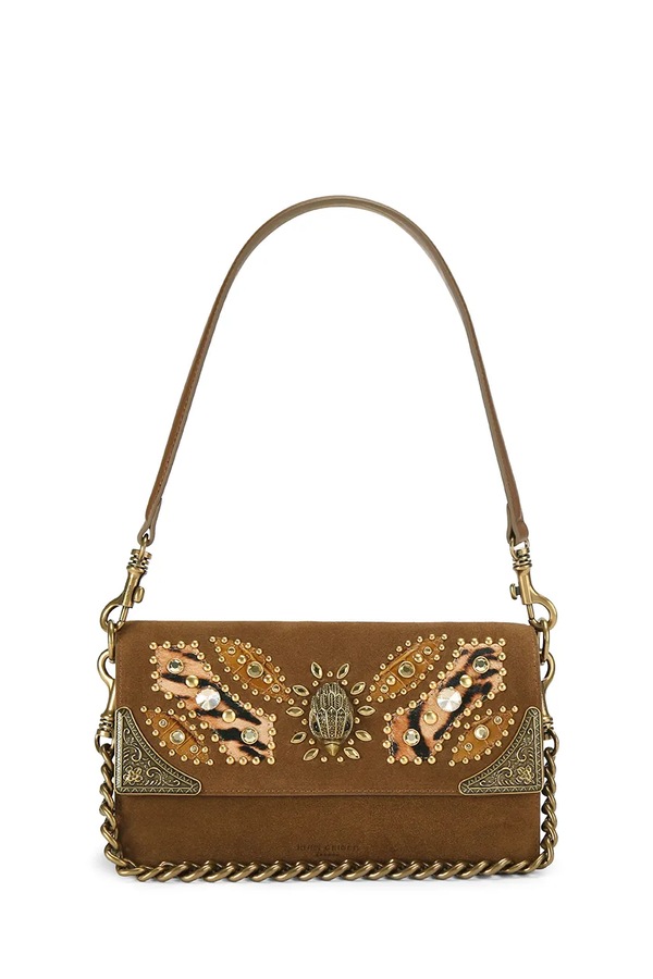 Сумочка жіноча замшева Kurt Geiger London SLOANE колір коричневий
