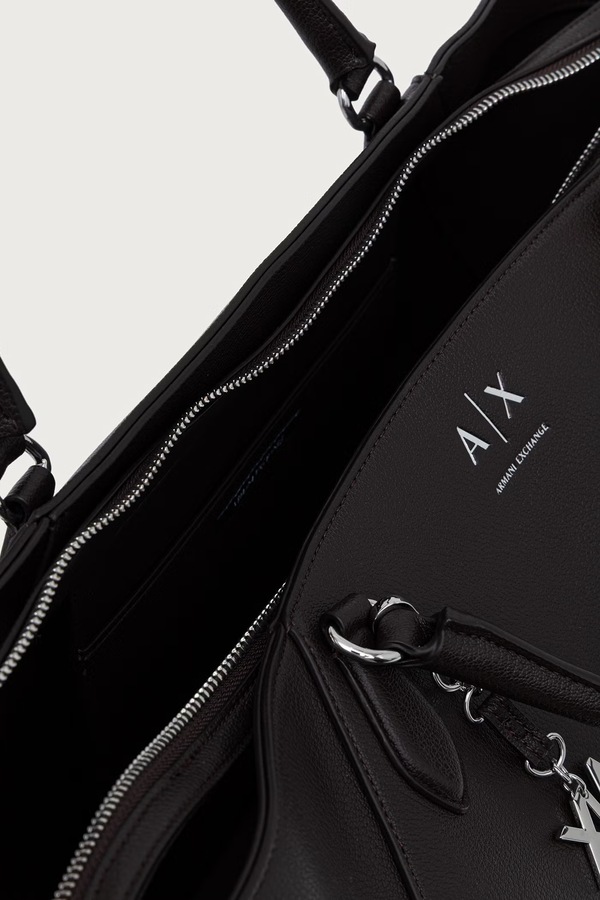 Сумка-шопер жіноча зі штучної шкіри Armani Exchange колір коричневий фото 4