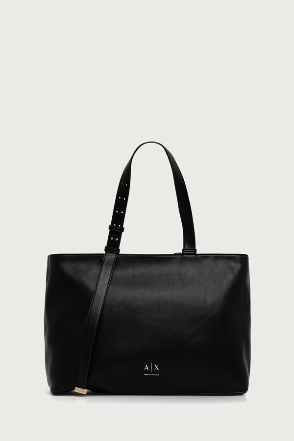 Сумка-шопер жіноча зі штучної шкіри Armani Exchange колір чорний