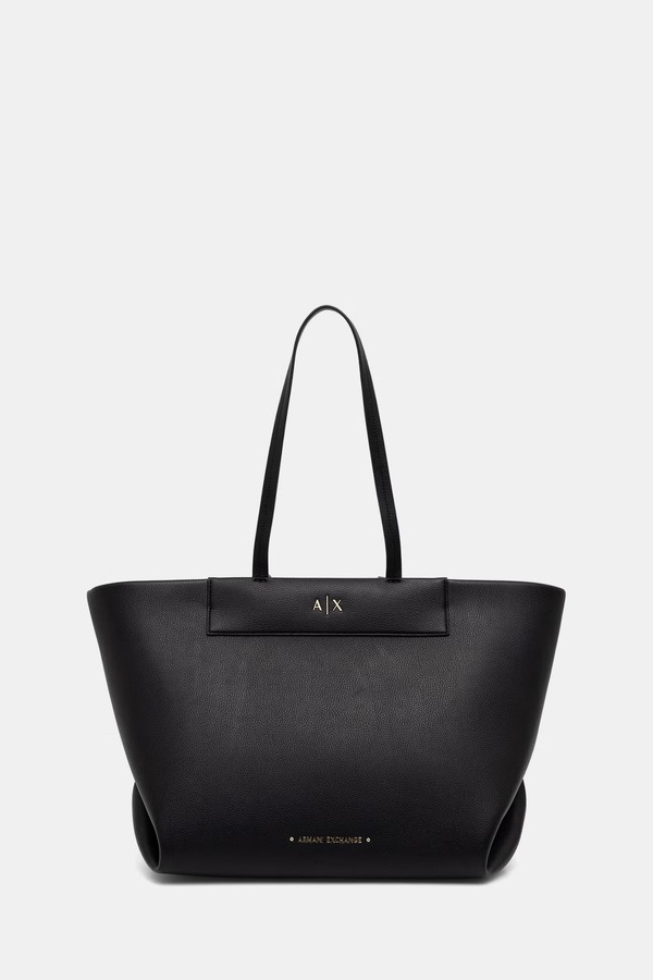 Сумка-шопер жіноча зі штучної шкіри Armani Exchange колір чорний