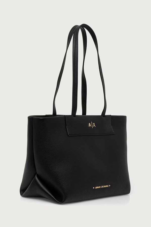 Сумка-тоут жіноча зі штучної шкіри Armani Exchange колір чорний