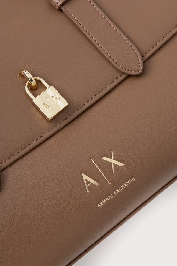 Сумка крос-боді жіноча зі штучної шкіри Armani Exchange колір бежевий фото 4