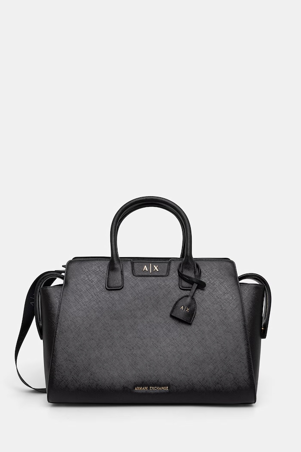 Сумка-шопер жіноча зі штучної шкіри Armani Exchange колір чорний