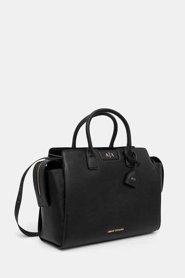 Сумка-шопер жіноча зі штучної шкіри Armani Exchange колір чорний