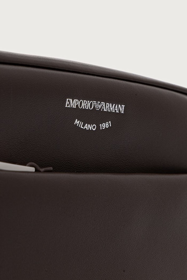 Сумка-листоноша жіноча шкіряна Emporio Armani колір коричневий фото 4