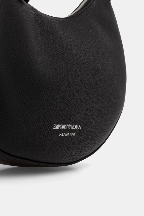 Сумочка hobo жіноча шкіряна Emporio Armani колір чорний фото 4