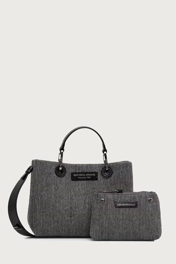 Сумка крос-боді жіноча з додаванням вовни Emporio Armani колір сірий