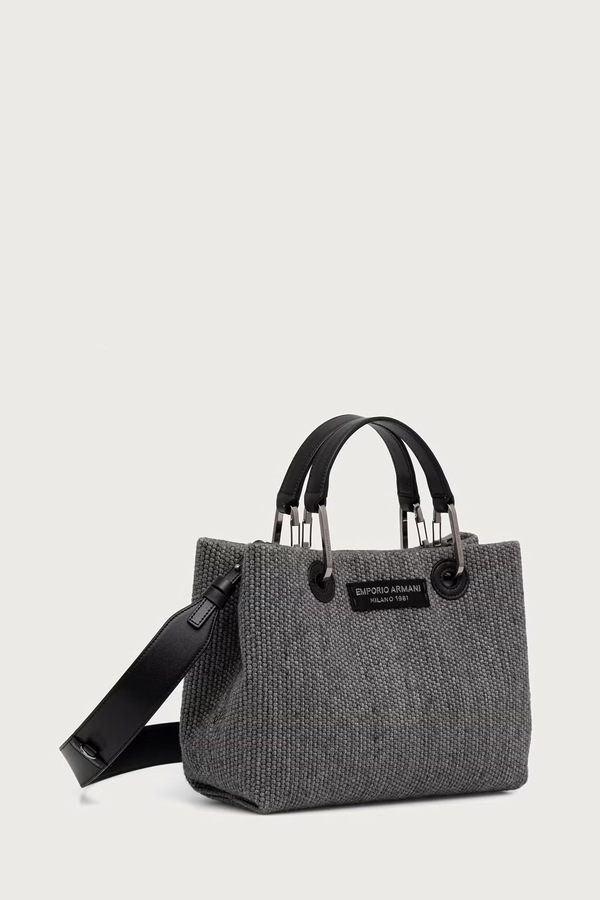 Сумка кросс-боди женская из добавлением шерсти Emporio Armani цвет серый